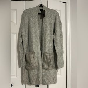 NWT Grey Open Front Cardigan